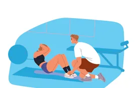 Gym Crunches Blue Shutterstock 2567160571